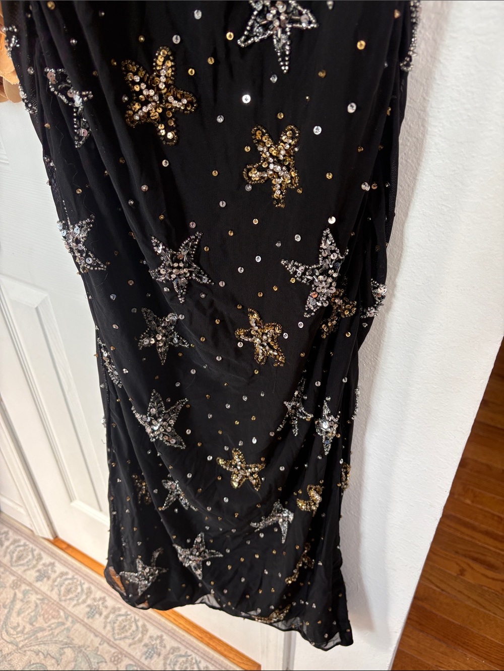Show Me Your Mumu Stassi Midi Dress Starfish Beaded Sequins Black Star - Picture 3 of 8